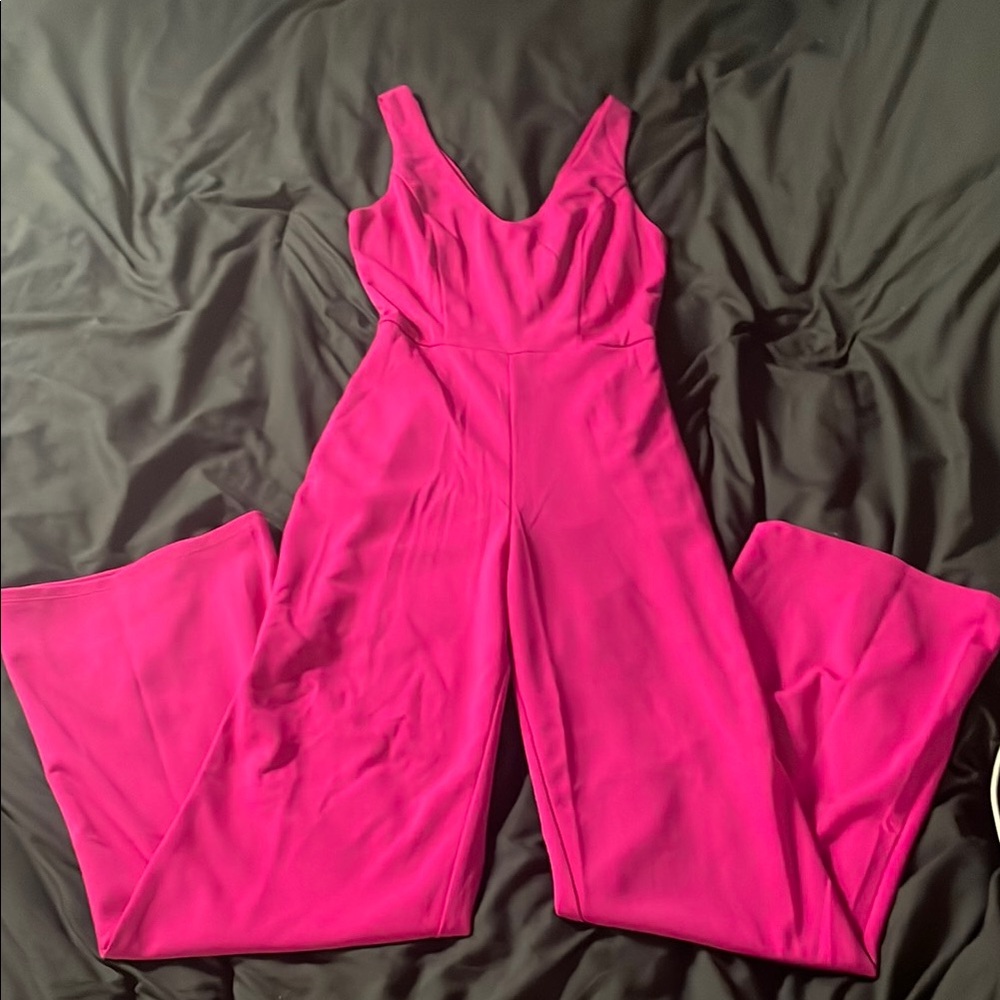 Crystal Skye Bright Pink Jumpsuit